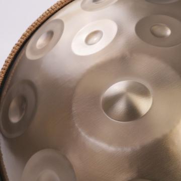 Gold Stainless Steel Handpan with 12 Notes in D Kurd Scale